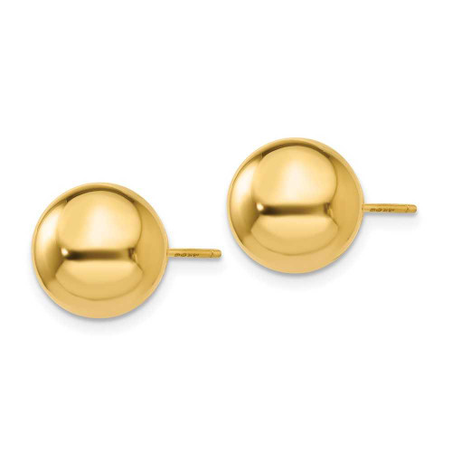 Image of 10mm 14K Yellow Gold Polished 10mm Ball Stud Post Earrings