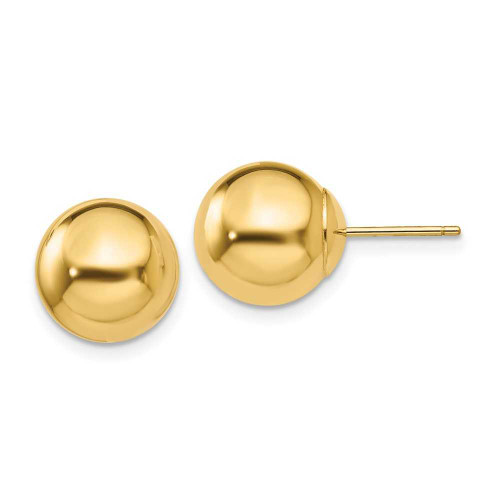 Image of 10mm 14K Yellow Gold Polished 10mm Ball Stud Post Earrings