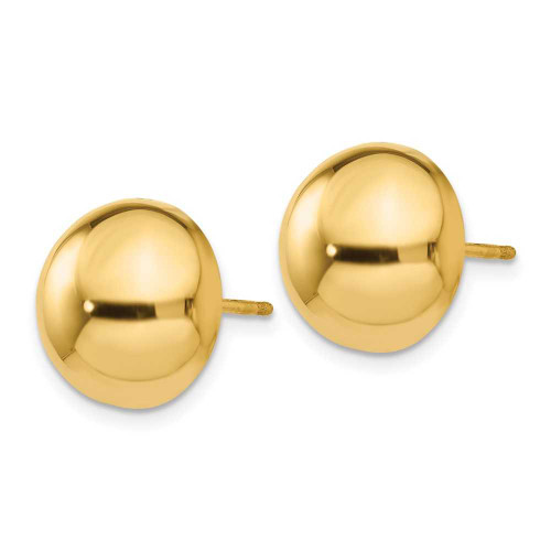 Image of 12mm 14K Yellow Gold Polished 12mm Half Ball Stud Post Earrings