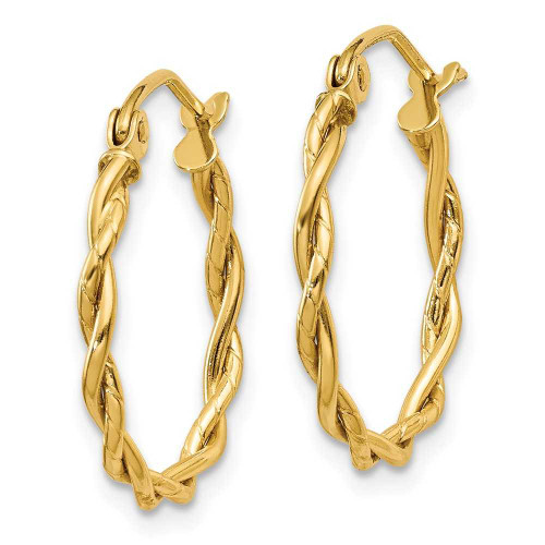 Image of 14mm 14K Yellow Gold Polished 2.25mm Twisted Hoop Earrings