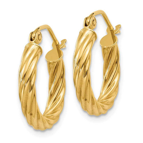 Image of 10mm 14K Yellow Gold Polished 2.75mm Twisted Hoop Earrings TC387
