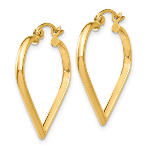 Image of 23mm 14K Yellow Gold Polished 2mm Heart Hoop Earrings