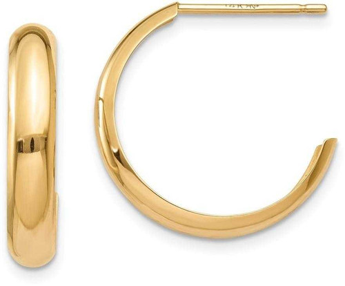 Image of 17mm 14K Yellow Gold Polished 3.5mm J-Hoop Earrings