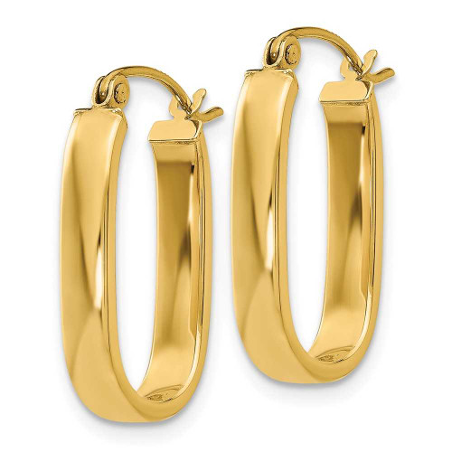 Image of 8mm 14K Yellow Gold Polished 3.5mm Oval Hoop Earrings YE434