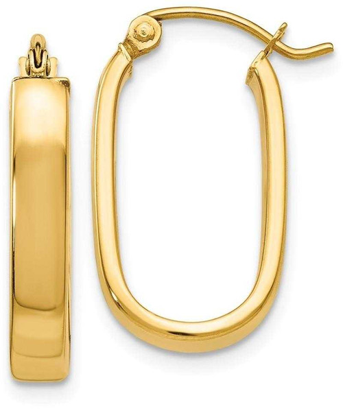 Image of 8mm 14K Yellow Gold Polished 3.5mm Oval Hoop Earrings YE434