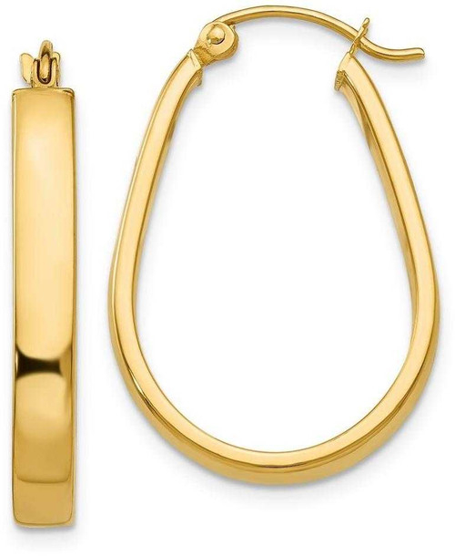 Image of 16mm 14K Yellow Gold Polished 3.5mm Oval Hoop Earrings YE436