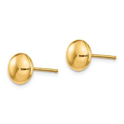 Image of 8mm 14K Yellow Gold Polished 8mm Button Stud Post Earrings