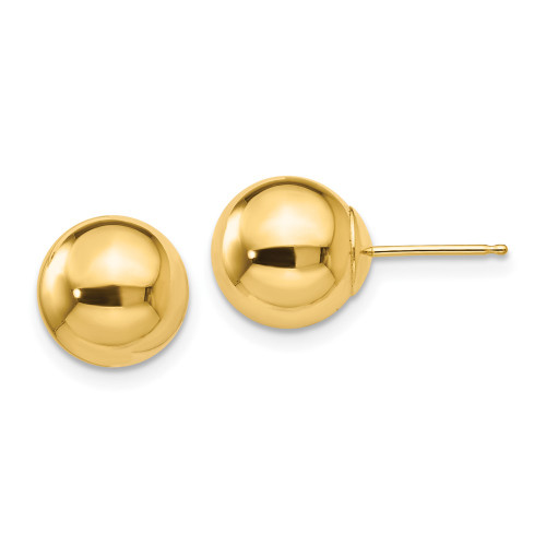 9mm 14K Yellow Gold Polished 9.0mm Ball Stud Post Earrings