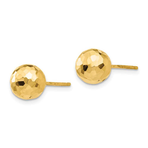 Image of 8mm 14K Yellow Gold Polished and Shiny-Cut 8mm Ball Stud Post Earrings