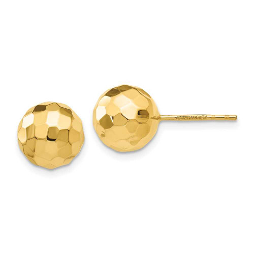 Image of 9.5mm 14K Yellow Gold Polished and Shiny-Cut 9.5mm Ball Stud Post Earrings