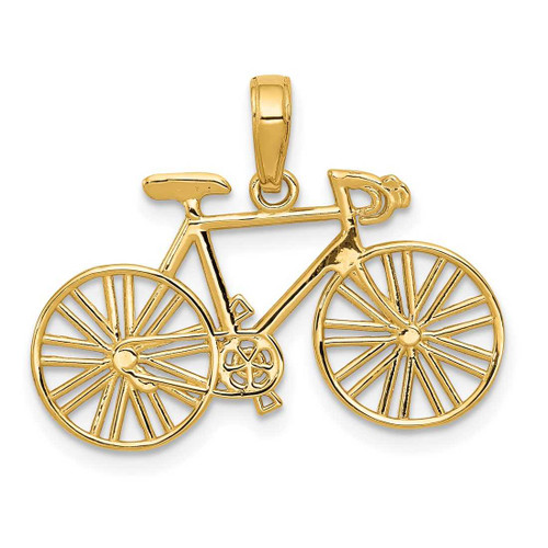 Image of 14K Yellow Gold Polished Bicycle Pendant M530
