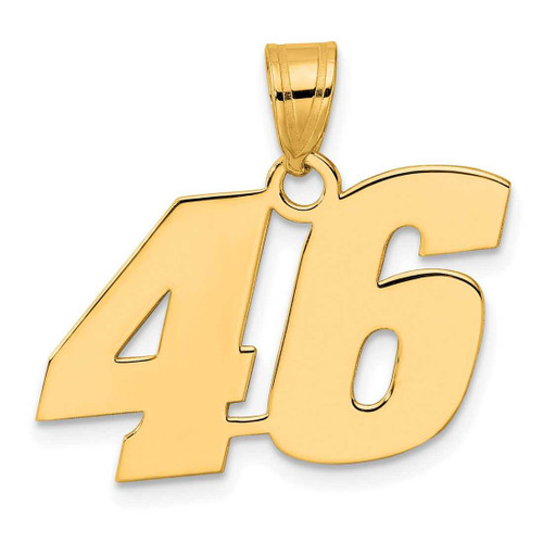 Image of 14K Yellow Gold Polished Block Number 46 Pendant