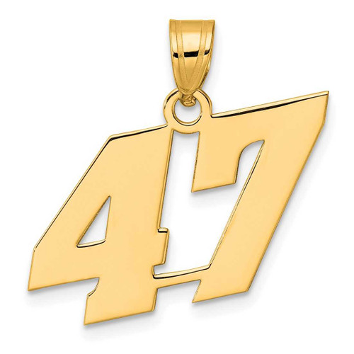 Image of 14K Yellow Gold Polished Block Number 47 Pendant