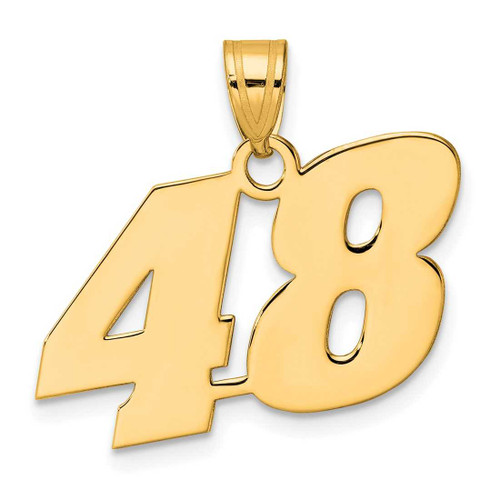 Image of 14K Yellow Gold Polished Block Number 48 Pendant