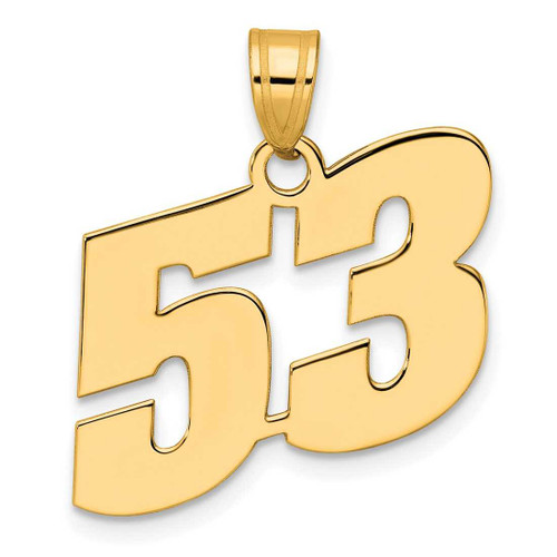 Image of 14K Yellow Gold Polished Block Number 53 Pendant