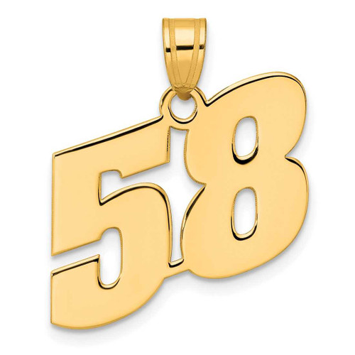 Image of 14K Yellow Gold Polished Block Number 58 Pendant