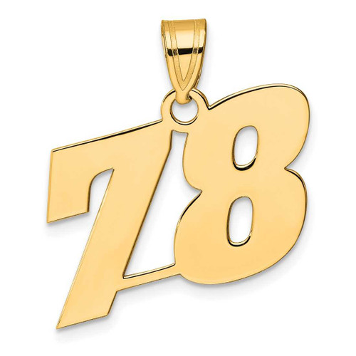 Image of 14K Yellow Gold Polished Block Number 78 Pendant