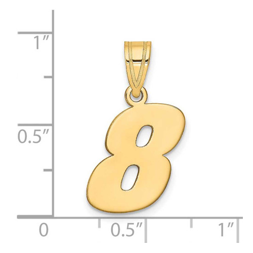 Image of 14K Yellow Gold Polished Block Number 8 Pendant