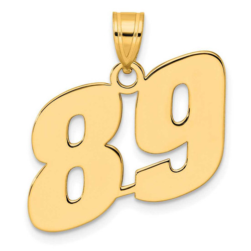 Image of 14K Yellow Gold Polished Block Number 89 Pendant