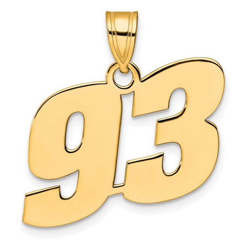 Image of 14K Yellow Gold Polished Block Number 93 Pendant