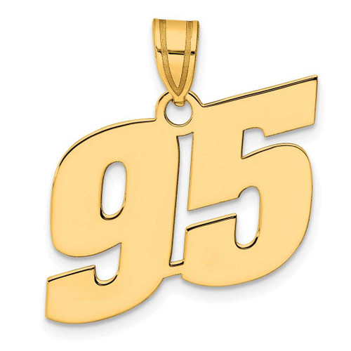 Image of 14K Yellow Gold Polished Block Number 95 Pendant