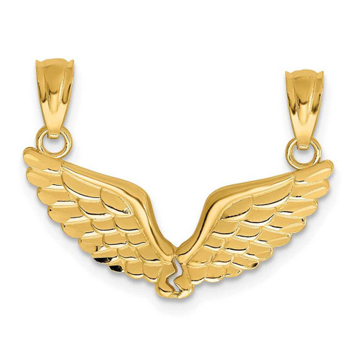 Image of 14K Yellow Gold Polished Break Apart Angel Wings Pendant