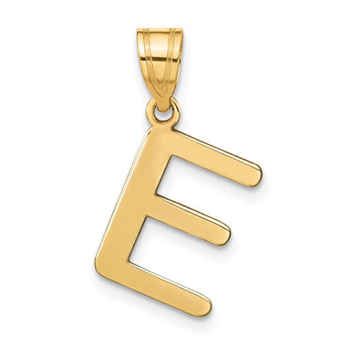 Image of 14K Yellow Gold Polished Bubble Letter E Initial Pendant