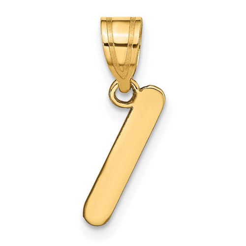 Image of 14K Yellow Gold Polished Bubble Letter I Initial Pendant