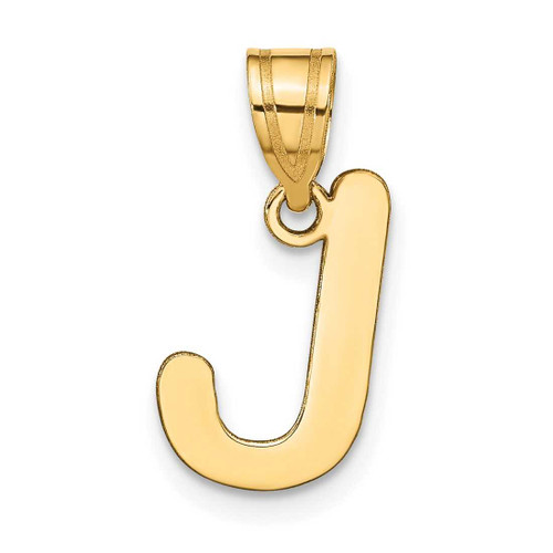 Image of 14K Yellow Gold Polished Bubble Letter J Initial Pendant