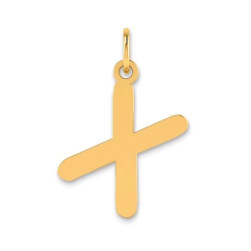 Image of 14K Yellow Gold Polished Bubble Letter X Initial Pendant