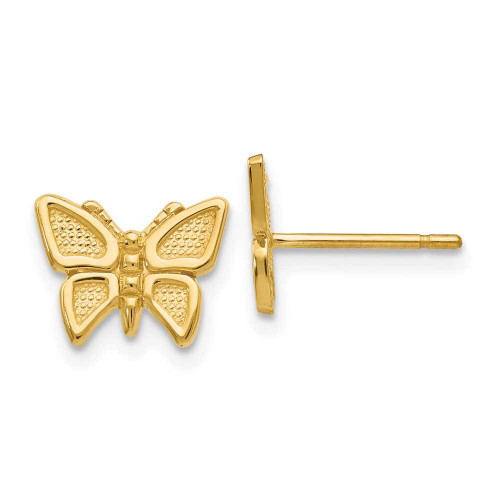Image of 7mm 14K Yellow Gold Polished Butterfly Post Earrings S1130