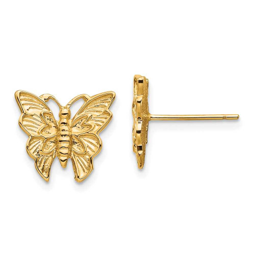 Image of 12mm 14K Yellow Gold Polished Butterfly Post Earrings TF1568