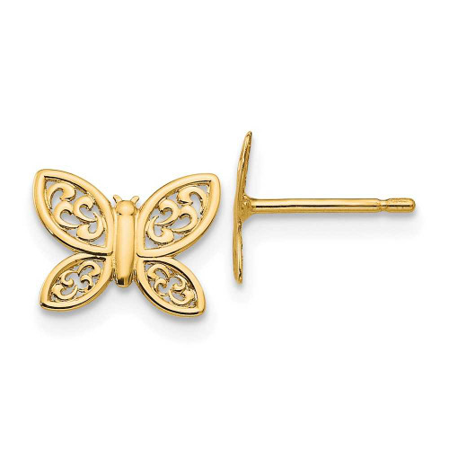 Image of 27mm 14K Yellow Gold Polished Butterfly Stud Post Earrings YE1754