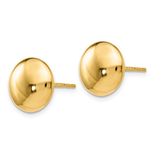 Image of 11mm 14K Yellow Gold Polished Button Stud Post Earrings