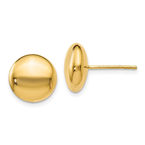 Image of 11mm 14K Yellow Gold Polished Button Stud Post Earrings