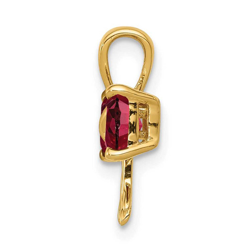 Image of 14K Yellow Gold Polished Created Ruby Bow Pendant