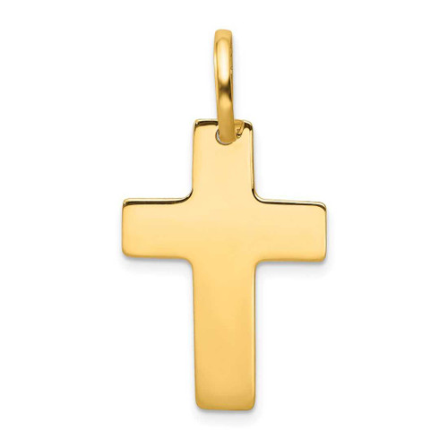 Image of 14K Yellow Gold Polished Cross Charm D3139
