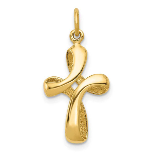 Image of 14K Yellow Gold Polished Cross Charm XCH326