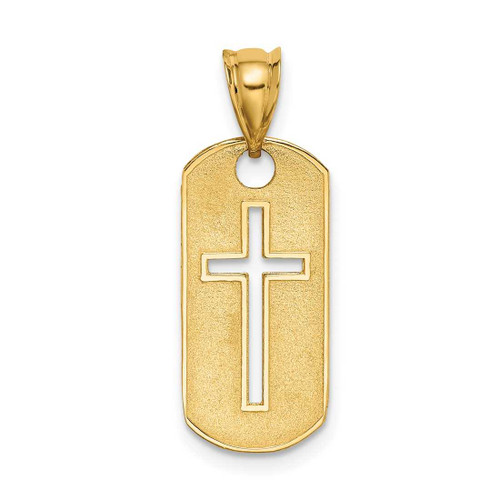 Image of 14K Yellow Gold Polished Cross Cut-Out Pendant