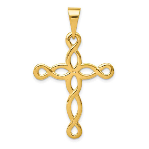 Image of 14K Yellow Gold Polished Cross Pendant C2739