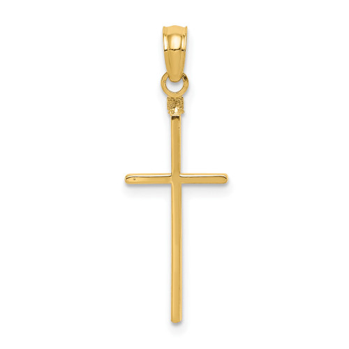 Image of 14K Yellow Gold Polished Cross Pendant C3783