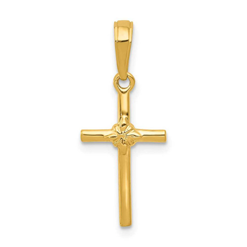 Image of 14K Yellow Gold Polished Cross Pendant C3882