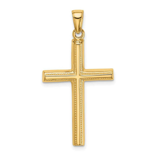 Image of 14K Yellow Gold Polished Cross Pendant D1606