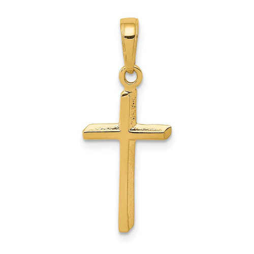 Image of 14K Yellow Gold Polished Cross Pendant D3489