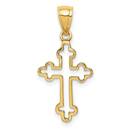Image of 14k Yellow Gold Polished Cross Pendant D4652