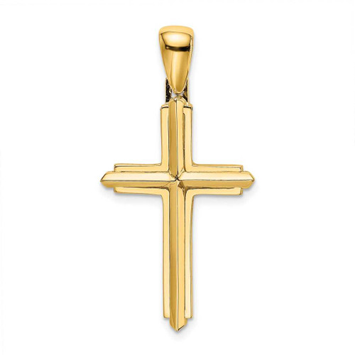 Image of 14K Yellow Gold Polished Cross Pendant K8501