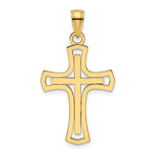 Image of 14K Yellow Gold Polished Cross Pendant K9822