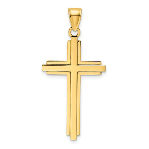 Image of 14K Yellow Gold Polished Cross Pendant K9825
