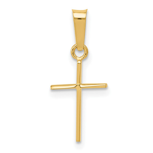 14K Yellow Gold Polished Cross Pendant XR128