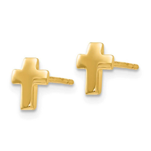 Image of 6.5mm 14K Yellow Gold Polished Cross Post Earrings